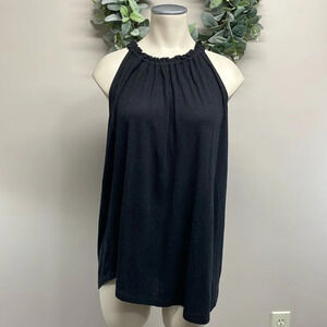 Ann Taylor Loft Linen Blend Asymmetrical Hem Halter Top S